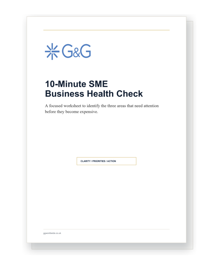 G&G Worldwide 10-Minute SME Business Health Check workbook cover